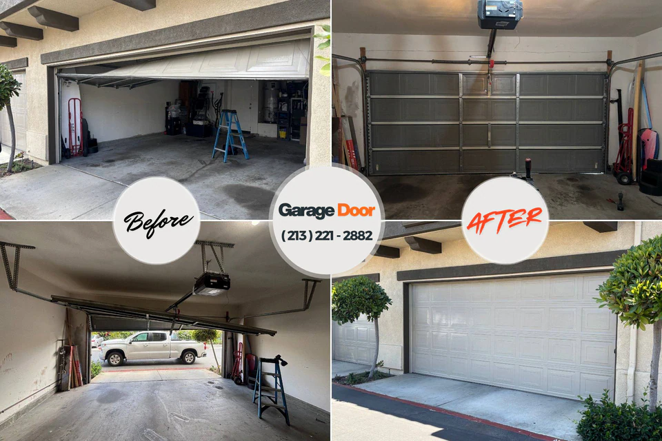 Before and after: garage door repair Lakeland Highlands, FL